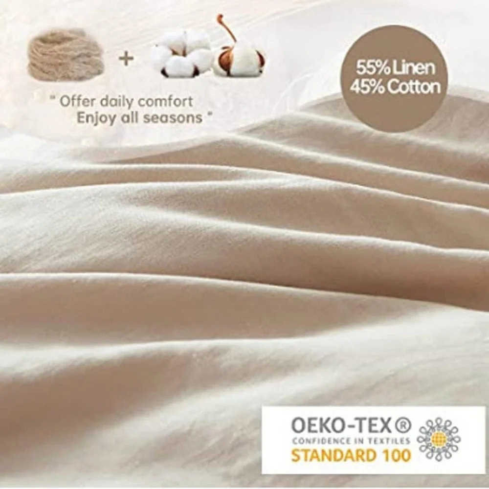 Simple&Opulence French Linen Duvet Cover Set - Queen Size(88